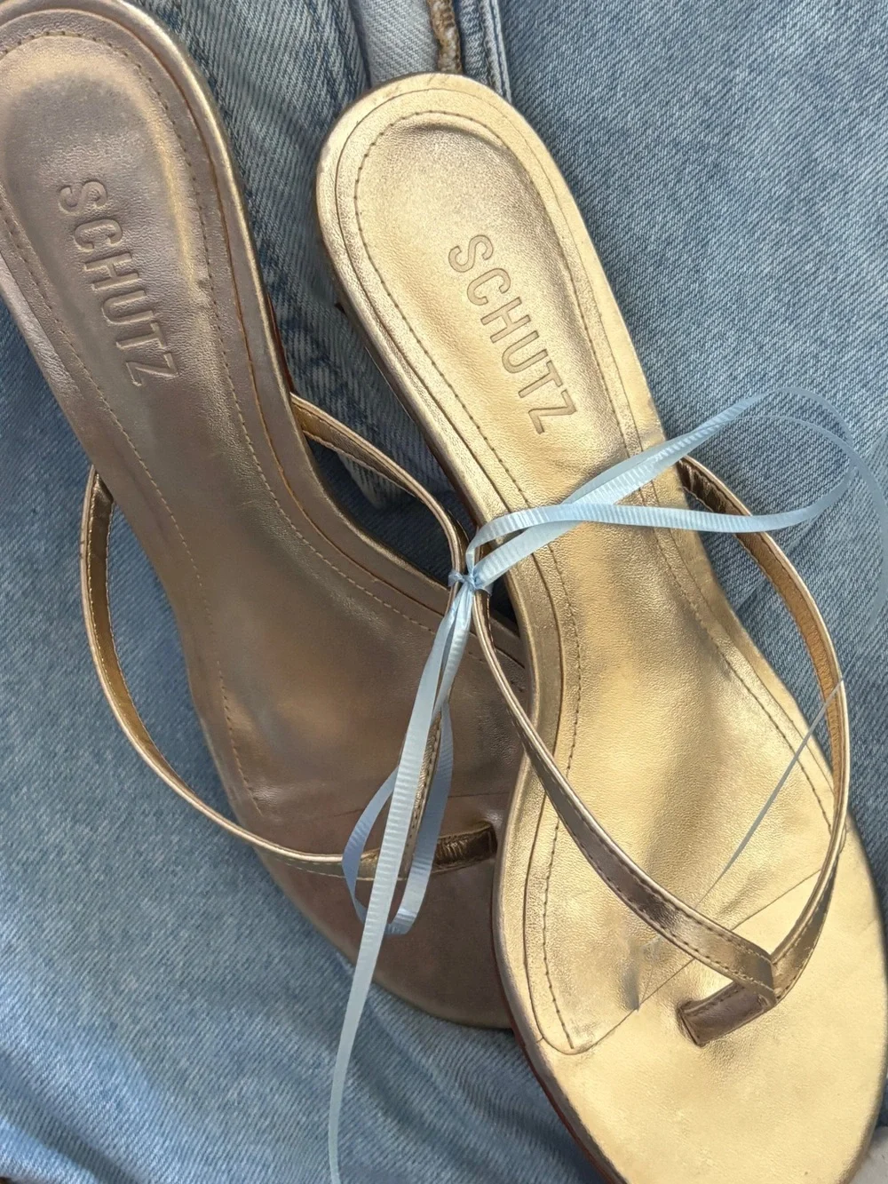 Schutz Carolyn  Kitten-Heel Thong Sandals